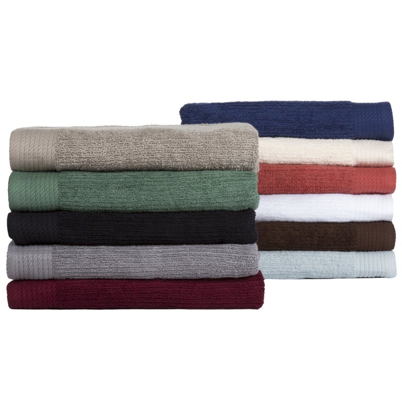 Lavish Home Ribbed 100% Cotton 10 Piece Towel Set - Green 27" x 54" - Image 5